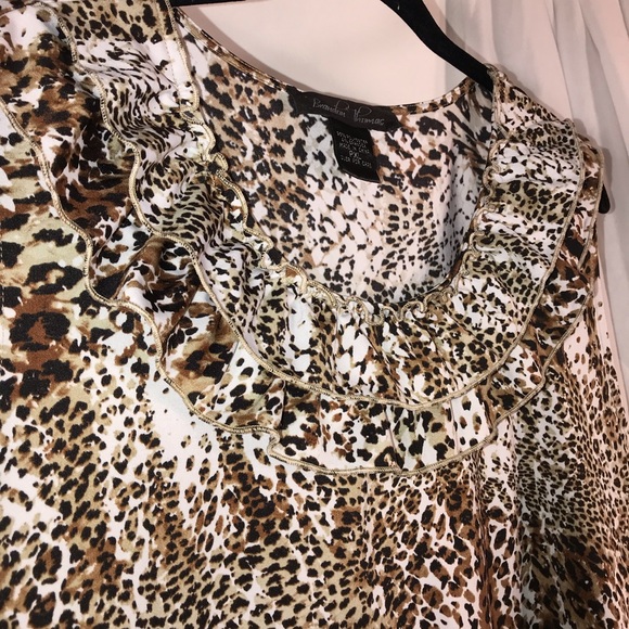 Leopard Ruffle Layers Top, size PXL - Picture 4 of 8